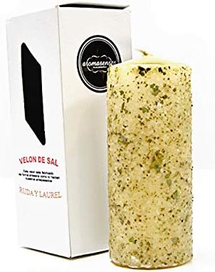 Velón de Sal,Ruda y Laurel artesanal