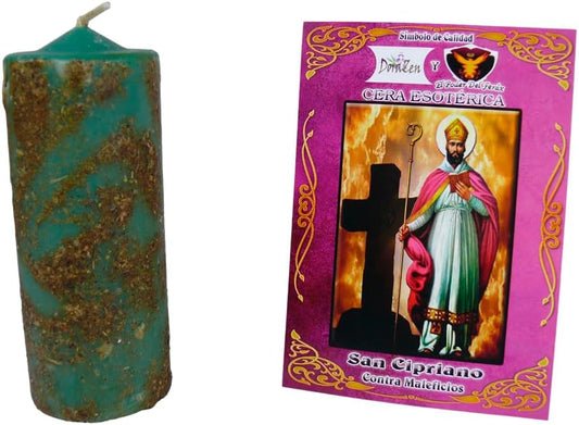Velón herbóreo San Cipriano - Ritual místico contra maleficios y protección - Las Velas de Mariano